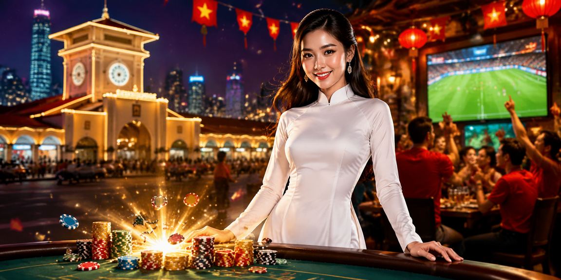 Khách hàng Việt Nam nhận voucher trong không gian casino tráng lệ